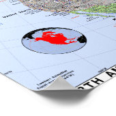 Nordamerika-Karte Poster (Ecke)