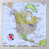 Nordamerika-Karte Poster (Vorne)