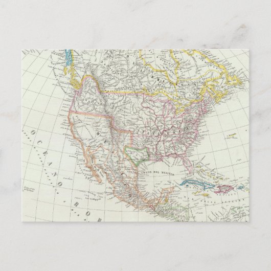 Nordamerika-Karte Postkarte (Vorderseite)