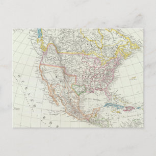 Nordamerika-Karte Postkarte