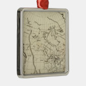 Nordamerika-Konturkarte Silbernes Ornament (Rechts)