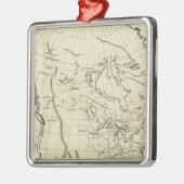 Nordamerika-Konturkarte Silbernes Ornament (Links)