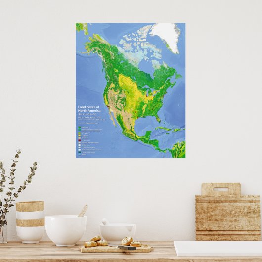 Nordamerika Land Use Map Poster (Küche)