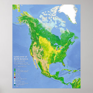 Nordamerika Land Use Map Poster