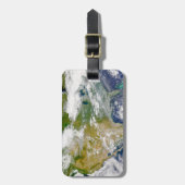 Nordamerika mit Rauch an Orten sichtbar. Gepäckanhänger (Vorderseite vertikal)