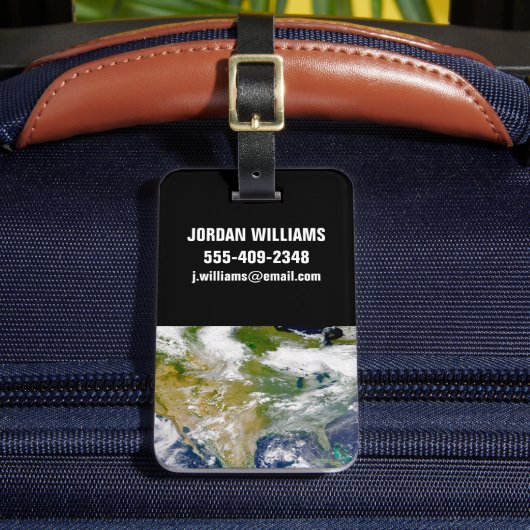 Nordamerika mit Rauch an Orten sichtbar. Gepäckanhänger (Vorderseite Insitu 2)