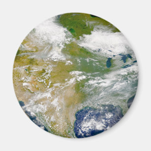 Nordamerika mit Rauch an Orten sichtbar. Magnet