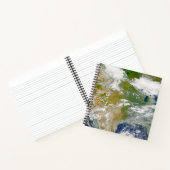 Nordamerika mit Rauch an Orten sichtbar. Notizblock (Innenseite)