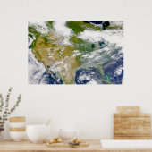 Nordamerika mit Rauch an Orten sichtbar. Poster (Küche)