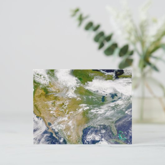 Nordamerika mit Rauch an Orten sichtbar. Postkarte (Stehend Vorderseite)