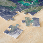 Nordamerika mit Rauch an Orten sichtbar. Puzzle (Seite)