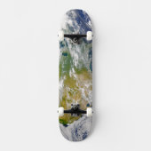 Nordamerika mit Rauch an Orten sichtbar. Skateboard (Vorderseite)