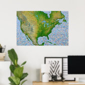 Nordamerika-Mosaik Poster (Heimbüro)