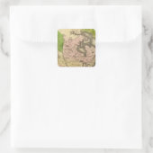 Nordamerika Olney Map Quadratischer Aufkleber (Tasche)