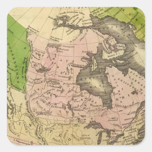 Nordamerika Olney Map Quadratischer Aufkleber (Vorderseite)