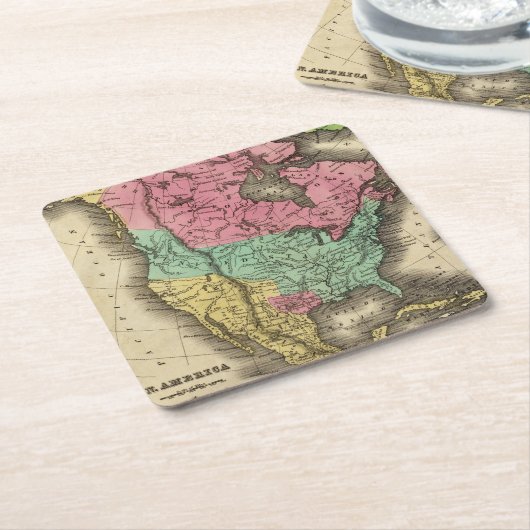 Nordamerika Rechteckiger Pappuntersetzer (angewinkelt)