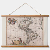 Nordamerika Selten ganz Neue Welt Wandteppich Mit Holzrahmen (Vorne)