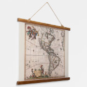 Nordamerika Selten ganz Neue Welt Wandteppich Mit Holzrahmen (Gewinkelt)