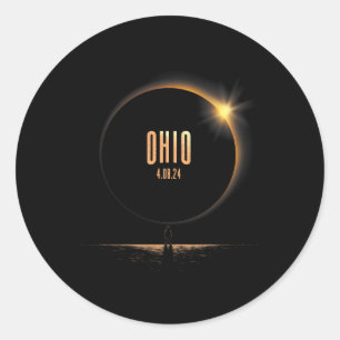 Nordamerika Total Solar Eclipse 2024 Runder Aufkleber