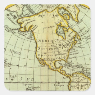 Nordamerika und Südamerika Quadratischer Aufkleber