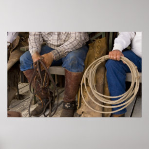 Nordamerika, USA. Cowboys Entspannung und 2 Poster