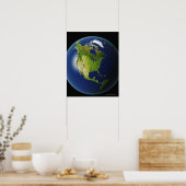 Nordamerika vom Weltraum 2 aus gesehen Poster (Küche)