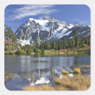Nordamerika, Washington, Cascades. Mt. Shuksan Quadratischer Aufkleber