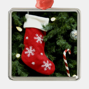 Nordamerika. Weihnachtsdekorationen auf Baum. 3 Ornament Aus Metall