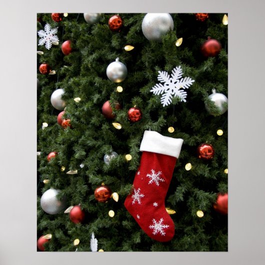 Nordamerika. Weihnachtsdekorationen auf Baum. 5 Poster (Vorne)