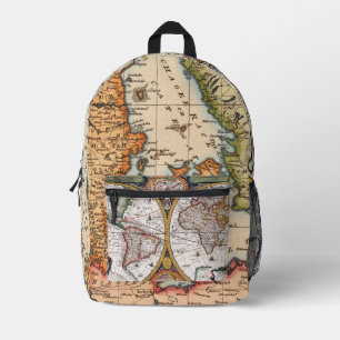 Nordamerika Weltkarte Grafik Globus Kunst Bedruckter Rucksack