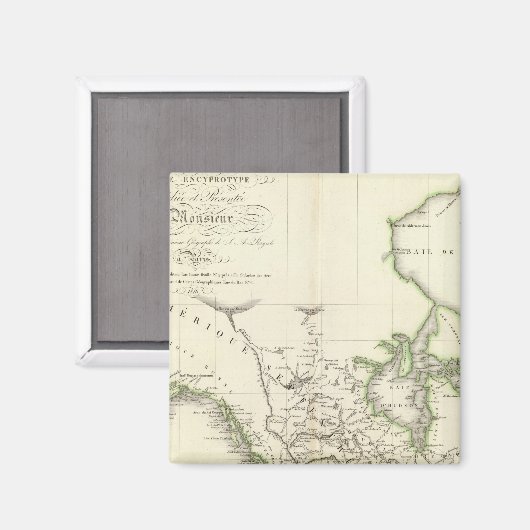 Nordamerikanische Atlantikkarte Magnet (Vorderseite/Rückseite)