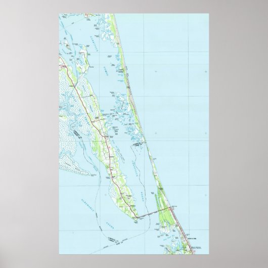 Nordamerikanische Außenbanken North Carolina Map ( Poster (Vorne)
