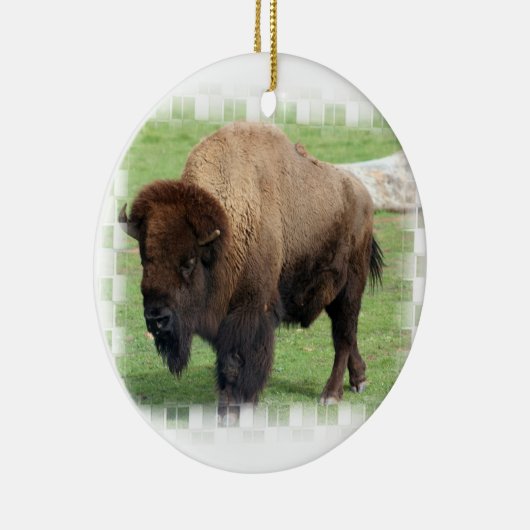 Nordamerikanische Bison-Verzierung Keramikornament (Rechts)