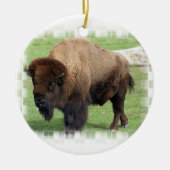 Nordamerikanische Bison-Verzierung Keramikornament (Vorne)