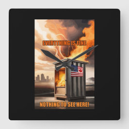 Nordamerikanische Einheit: Aufstehen im Rauch Quadratische Wanduhr