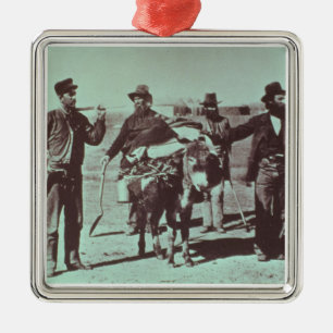 Nordamerikanische Goldgräber, c.1849 (b/w Foto) Ornament Aus Metall