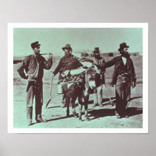 Nordamerikanische Goldgräber, c.1849 (b/w-Foto) Poster