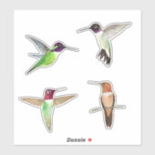 Nordamerikanische Hummingvögel Aufkleber (Blatt)