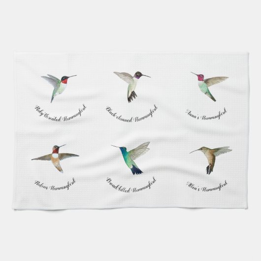 Nordamerikanische Hummingvögel Geschirrtuch (Horizontal)