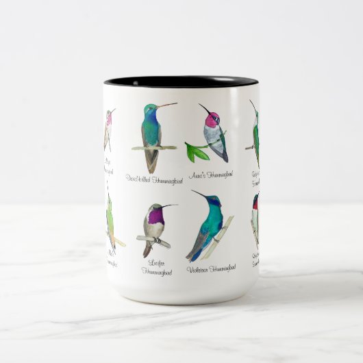 Nordamerikanische Hummingvögel Zwei-Tone-Kaffee-Ta Zweifarbige Tasse (Mittel)