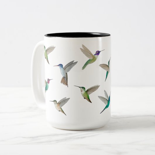 Nordamerikanische Hummingvögel Zweifarbige Tasse (Vorderseite Links)