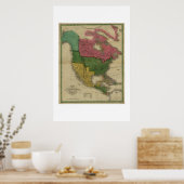 Nordamerikanische Karte von 1826 Poster (Küche)