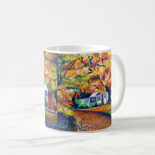 Nordamerikanische Merizing Herbstlandschaft Kaffeetasse (VorderseiteRechts)