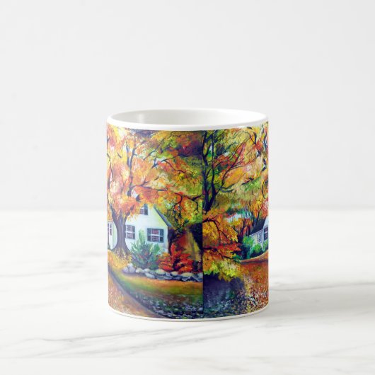Nordamerikanische Merizing Herbstlandschaft Kaffeetasse (Mittel)