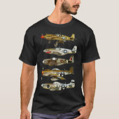 Nordamerikanische P-51 Mustang WW2 Fighter Classic T-Shirt (Vorderseite)