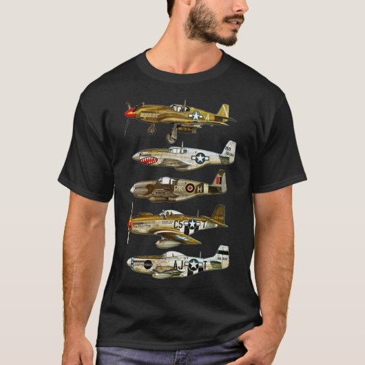 Nordamerikanische P-51 Mustang WW2 Fighter Classic T-Shirt (Vorderseite)