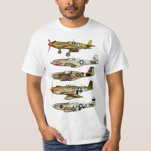 Nordamerikanische P-51 Mustang WW2 Kämpfer T-Shirt (Vorderseite)