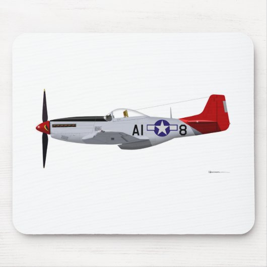 Nordamerikanische P-51D Mustang Tuskegee Flieger Mousepad (Vorne)
