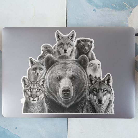 Nordamerikanische Raubtiere Woodland Tiere Aufkleber