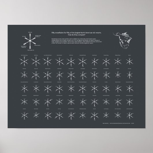 Nordamerikanische Skigebiete Poster (Vorne)